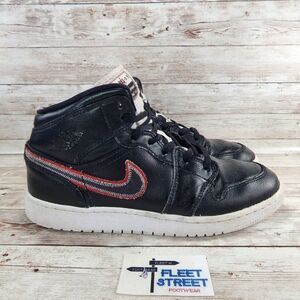 Nike Air Jordan 1 Mid GS Black Red White Maybe I Destroyed The Game Size 6y